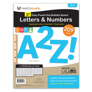 Blue 3 in. Capital Alphabet Letters, Numbers, Punctuation
