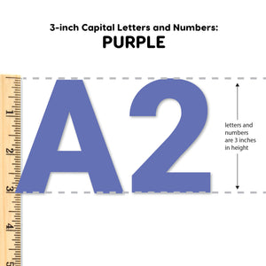 Purple 3 in. Capital Alphabet Letters, Numbers, Punctuation