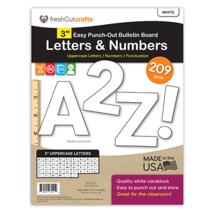 White 3 in. Capital Alphabet Letters, Numbers, Punctuation