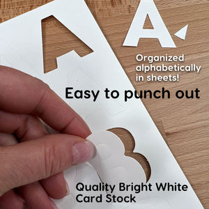 White 1.5 in. Capital Alphabet Letters, Numbers, Punctuation