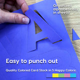 Punch-out letters and numbers for hands-on alphabet learning and spelling practice.