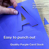 Punch-out letters and numbers for hands-on alphabet learning and spelling practice.