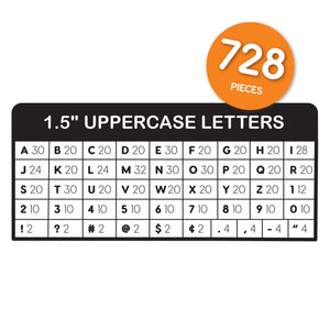 BRIGHT 1.5 in. Capital Alphabet Letters, Numbers, Punctuation
