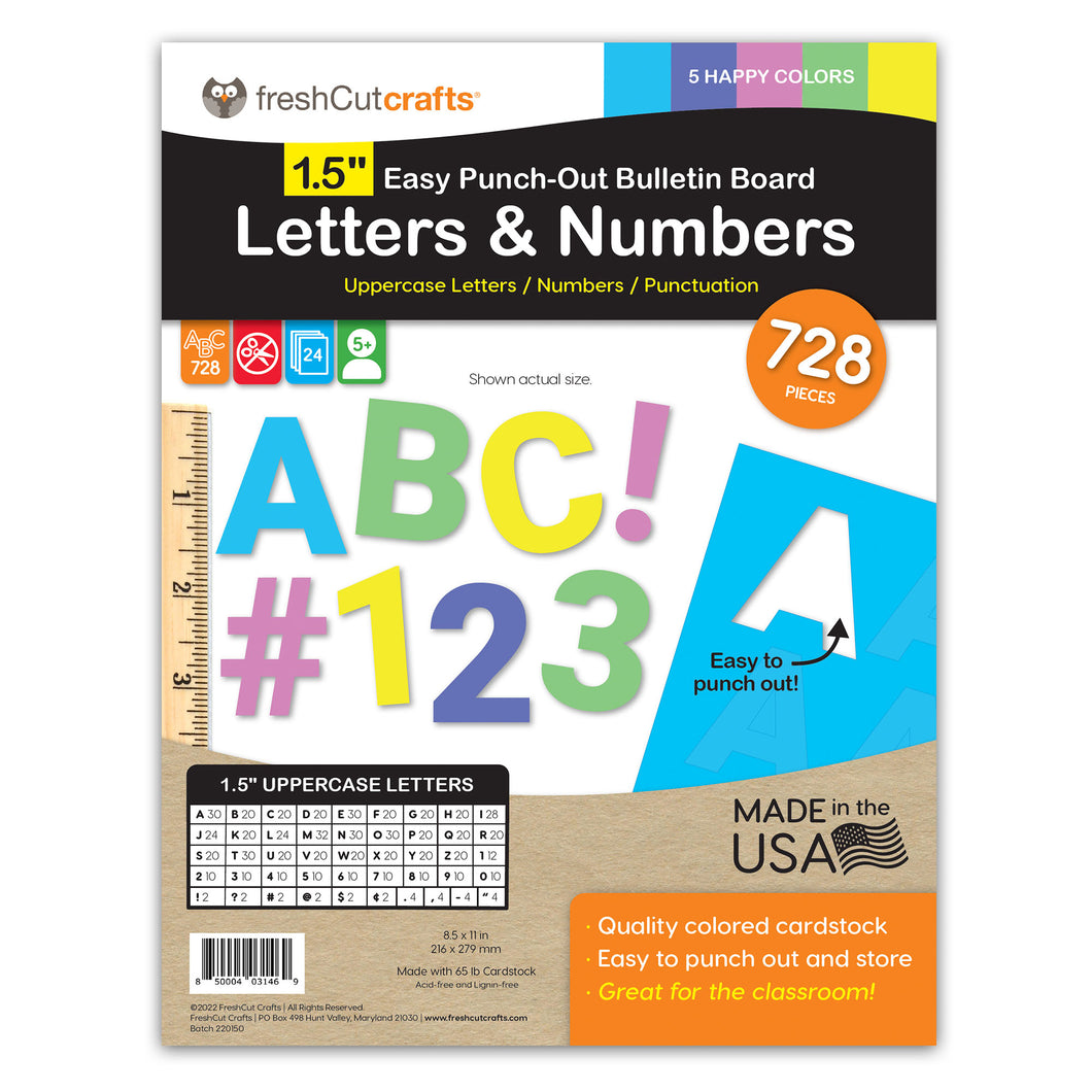 Happy 1.5 in. Capital Alphabet Letters, Numbers, Punctuation