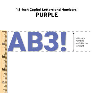 Purple 1.5 in. Capital Alphabet Letters, Numbers, Punctuation