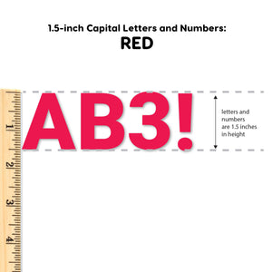 Red 1.5 in. Capital Alphabet Letters, Numbers, Punctuation