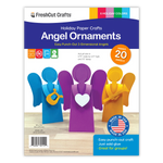 DIY angel ornament kit—easy Christmas holiday craft with pre-cut paper shapes.