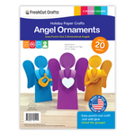 DIY angel ornament kit—easy Christmas holiday craft with pre-cut paper shapes.