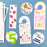 DIY and crafts set with blank gift tags, bookmarks, and door hangers—perfect for party crafts and crafting ideas.