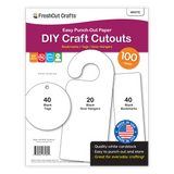 DIY craft kit with 100 paper cutouts—blank bookmarks, door hangers, and gift tags for creative paper crafts.