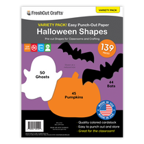 Halloween shapes cutouts for DIY crafts—create fun Halloween paper projects and spooky decorations.