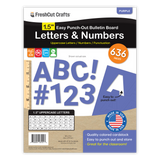 Versatile pre-cut alphabet and numbers set for letter-by-letter learning and creative projects.