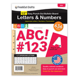 Versatile pre-cut alphabet and numbers set for letter-by-letter learning and creative projects.