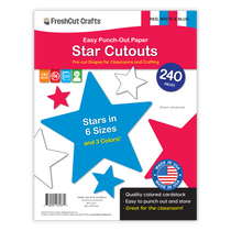 Create stunning paper star crafts with FreshCut's star-shaped paper cutouts—perfect for DIY and crafts projects.