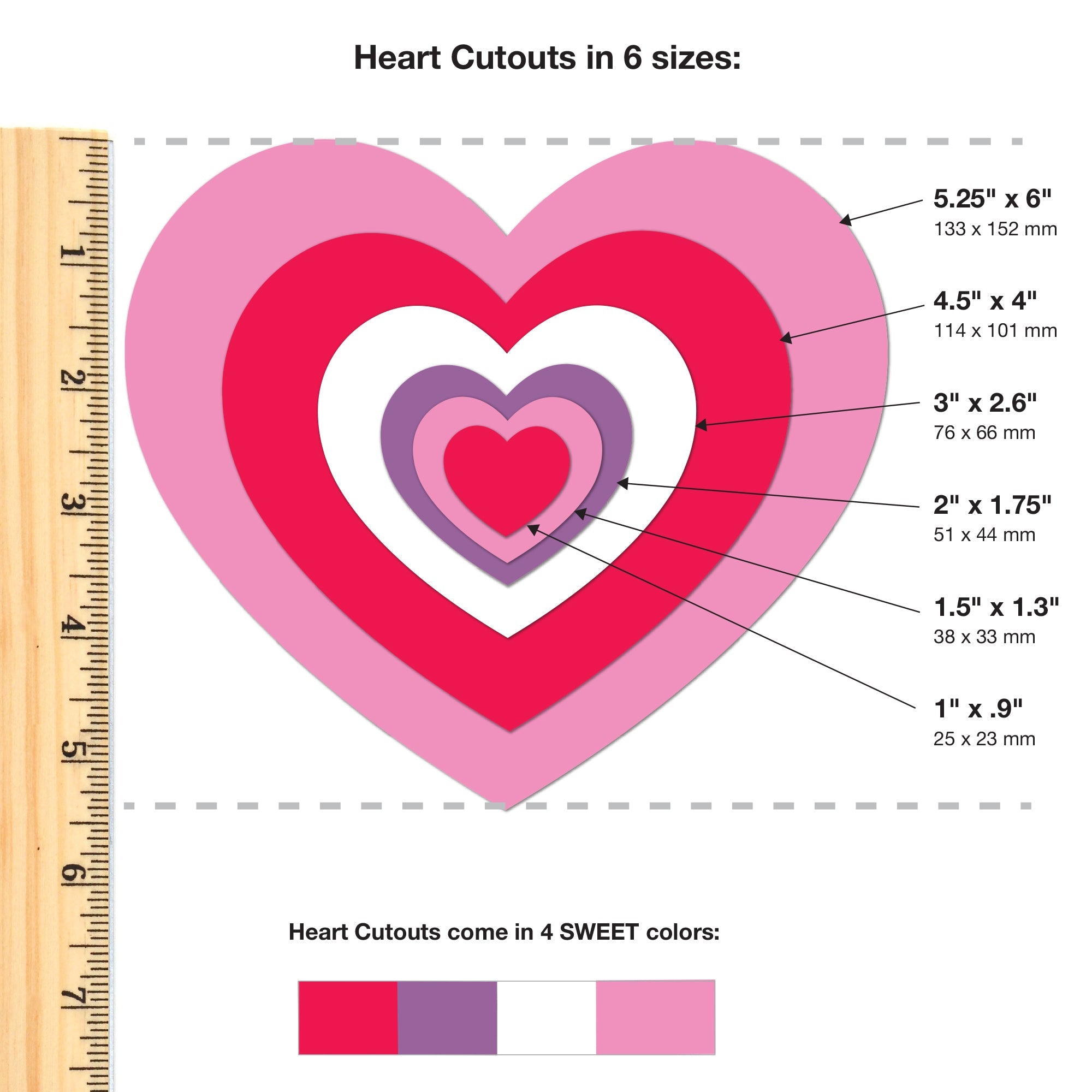 Heart Measurement Ruler Heart Cutouts – FreshCut Crafts
