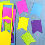 FreshCut’s small DIY banner flags—ideal for crafting your own birthday party banners, custom decorations, and DIY flag designs.
