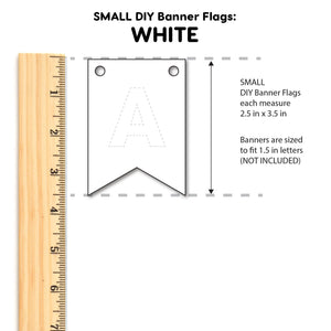 Small WHITE Pennant Banners
