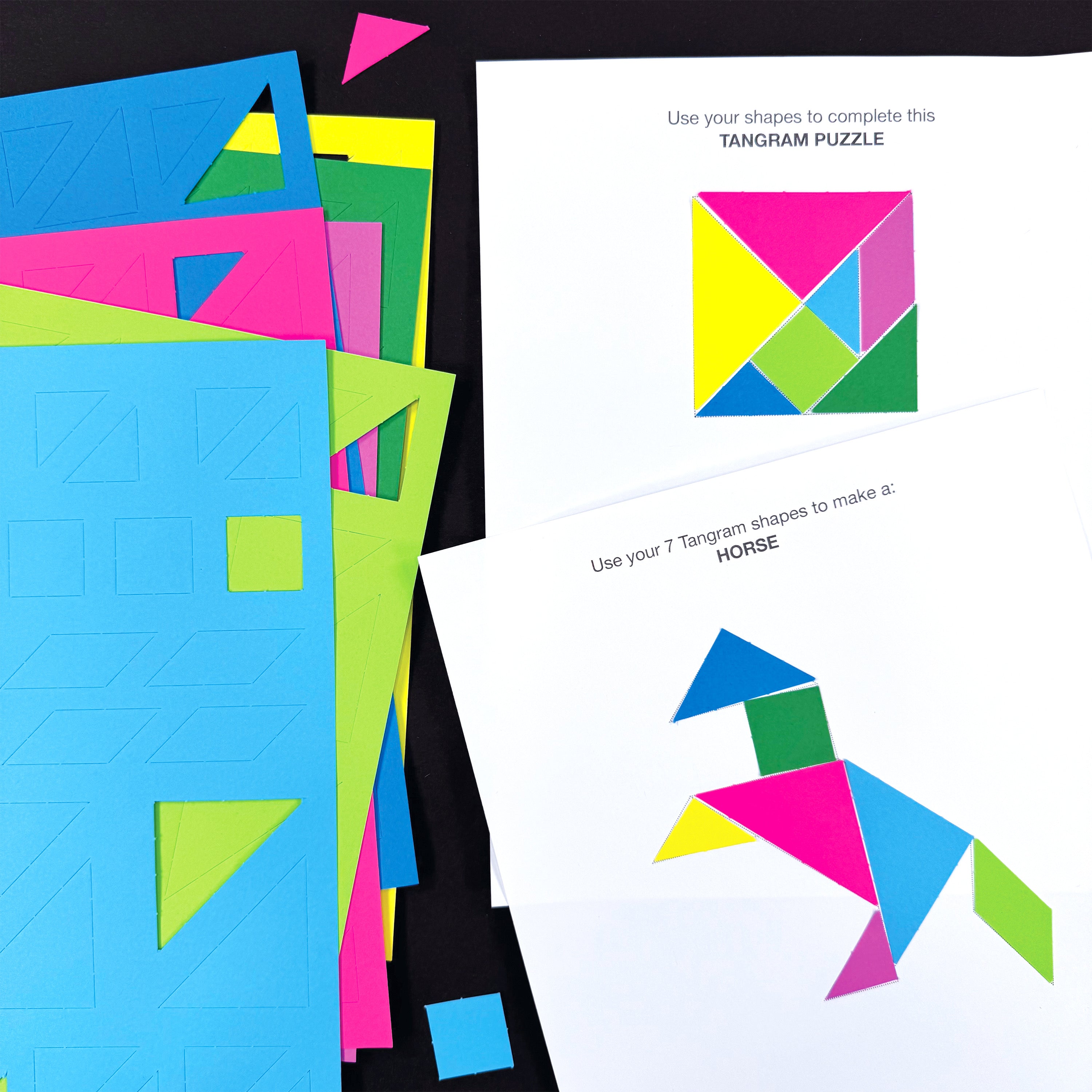 Tangrams Vs Pattern Blocks Math Learning Toys 126 Pcs Transparent Pattern Blocks - Geometric ...