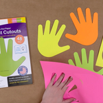 Handprint cutouts for DIY crafts—create fun handprint crafts for kids with this easy-to-use cutout set.