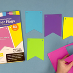 Design your own party banners with FreshCut’s large DIY banner flags—great for arts and crafts, birthday celebrations, and festive DIY projects.
