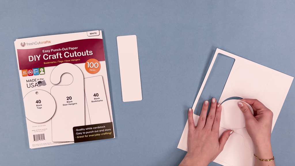 Craft projects made easy with 100 paper cutouts—DIY bookmarks, door tags, and gift tags for all your craft ideas.