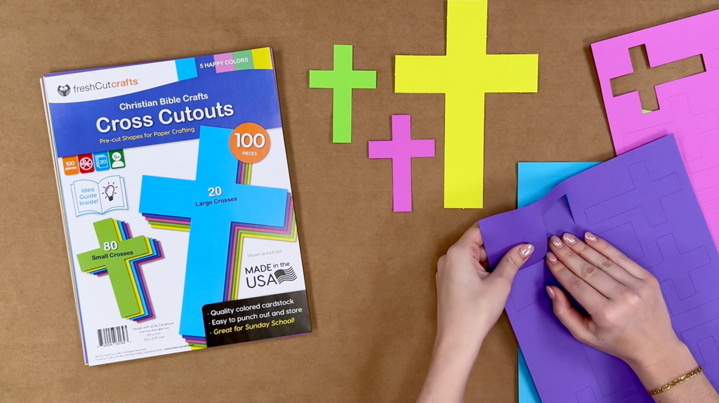 Small crosses for crafts—bright, pre-cut shapes for religious crafts and DIY projects.