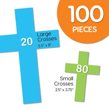 Load image into Gallery viewer, 100 Pieces Cross Cutouts - Happy Colors

