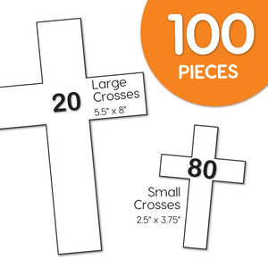 100 Pieces Cross Cutouts - White