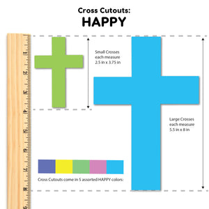 100 Pieces Cross Cutouts - Happy Colors