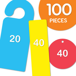 DIY Craft Cutouts 100 PCS Blank Bookmarks, Door Hangers, Gift Tags - Bright Colors