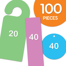 Load image into Gallery viewer, DIY Craft Cutouts 100 PCS Blank Bookmarks, Door Hangers, Gift Tags - Happy Colors
