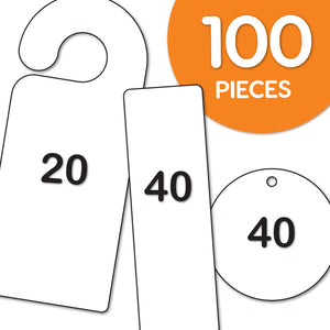 DIY Craft Cutouts 100 PCS Blank Bookmarks, Door Hangers, Gift Tags - White