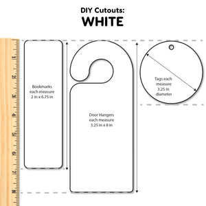 DIY Craft Cutouts 100 PCS Blank Bookmarks, Door Hangers, Gift Tags - White