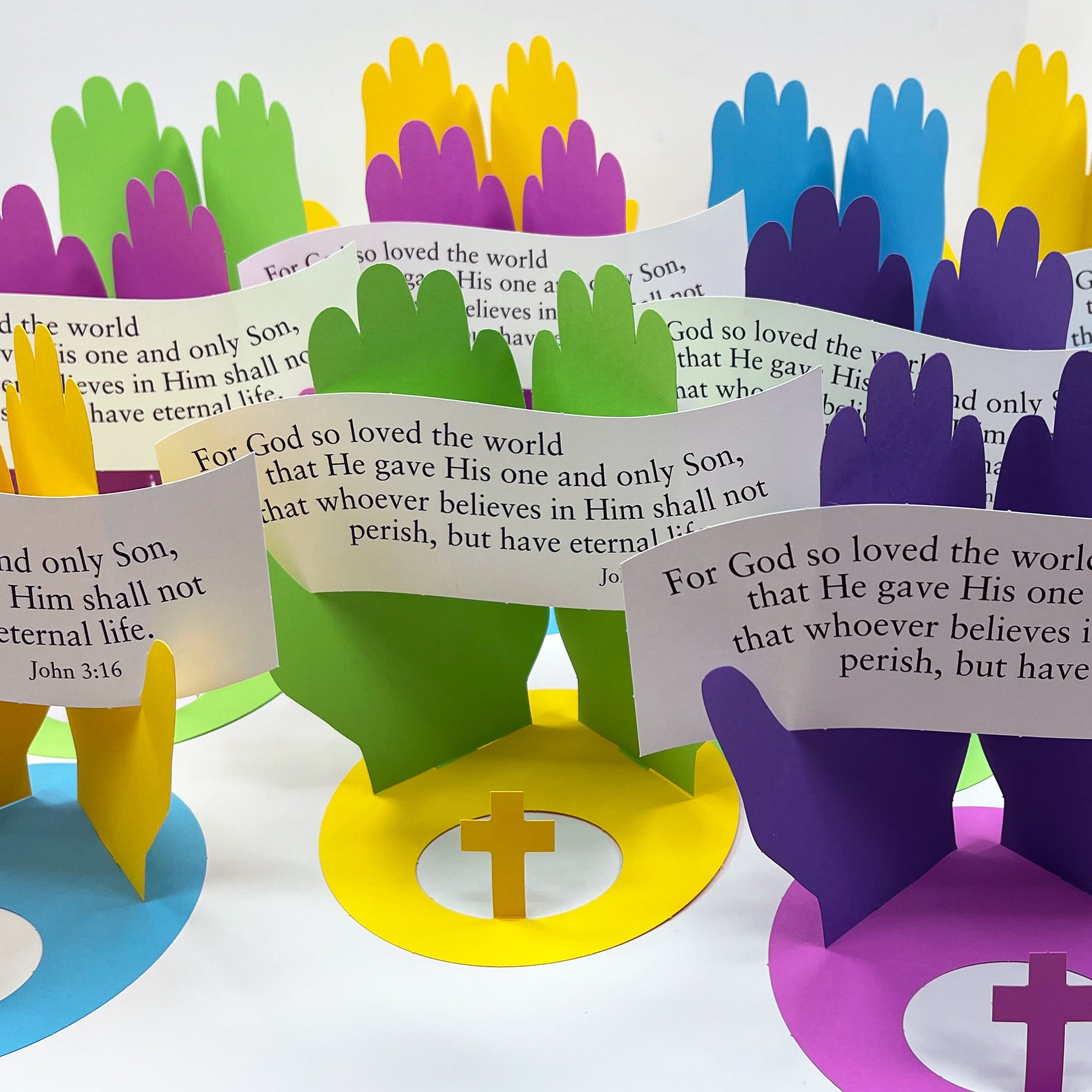 Bible crafts for preschoolers—teach John 3:16 with this simple Bible craft kit, ideal for Christian arts and crafts.