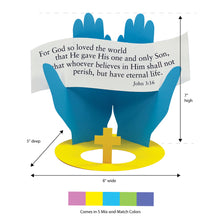 Load image into Gallery viewer, John 3:16 (For God So Loved the World) Daily Devotional Colorful 3-D Punch-Out Paper Bible Craft Kit
