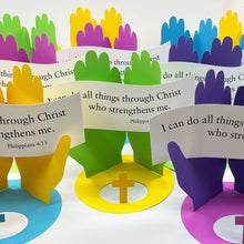 Load image into Gallery viewer, Philippians 4:13 (I Can Do All Things Through Christ) Daily Devotional Colorful 3-D Punch-Out Paper Bible Craft Kit
